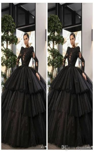 

elegant amazing ball gown black quinceanera dresses lace appliques tulle tiered special occasion party gowns formal long vestidos 2539044, Blue;red