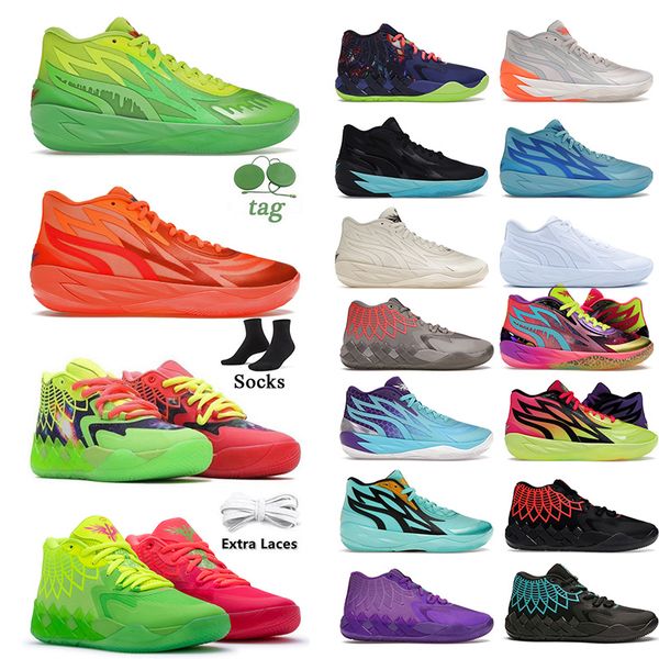 

new lamelo ball mens shoes basketball shoes mb 01-02 designer trainers rick and morty i queen city rock ridge red blast white silver sneaker