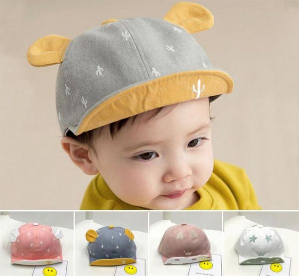 

cute crown baby hat cotton baby spring summer baseball cap toddler infant boy girl sun hat with ear snapback adjustable273n3554886, Yellow