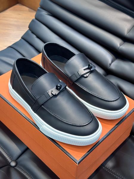 

luxury designer men casual shoes loafer game slip-on sneaker canvas and calfskin sliver kelly buckle outdoor flat comfort loafers round toe, Black