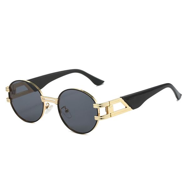 

oval sunglasses women men vintage anti-uv retro steampunk sunglasses brand designer luxury sunglass for woman fashion punk sunglasses, White;black