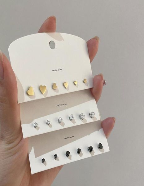 

2022 classic small versatile stud earrings ladies jewelry gold plated diamond love design luxury simple party send friends to love6982990, Golden;silver