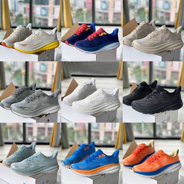 

new clifton 9 hoka shoe running shoes sneakers shock absorbing road fashion mens womens r outdoor trainers jogging with box no461