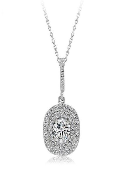 

2017 new selling luxury jewelry 925 sterling silver pave stunning white sapphire cz diamond gemstones women necklace pendant w8960217