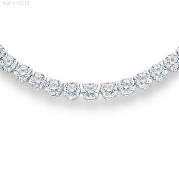 

iced out tennis chain de deers necklace 925 sterling silver women moissanite diamond necklace