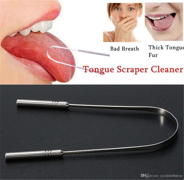 

stainless steel tongue scraper oral cleaner fresh breath cleaning coated toothbrush dental hygiene care tools3398608