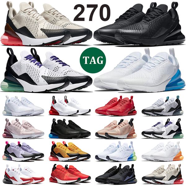 

men women 270 running shoes triple black white university red dusty cactus light bone maxs mens trainer air sports sneakers size 36-45