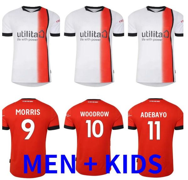 

23 24 luton town soccer jerseys men kids kit home away third training 2023 2024 football shirt fan player version maillot foot morris woodro, Black;yellow