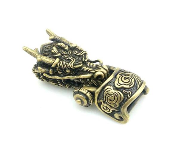 

outdoors edc diy tools paracord bracelet accessories fine brass dragon head buckles 2207126243589