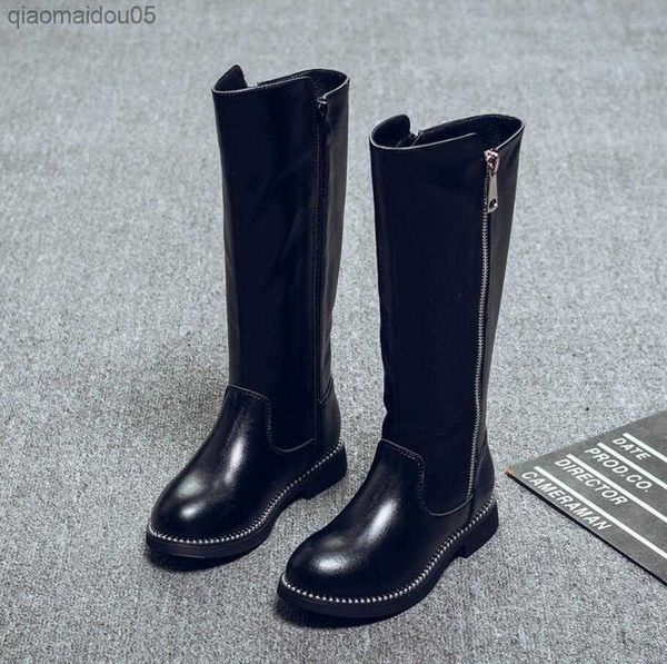 

sneakers children's casual shoes 2022 autumn and winter children's fashion mid calf snow boots brand black shoes girls' genui, Black;red