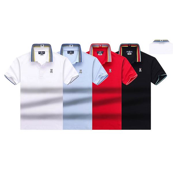 

mens polos crazy psychological rabbit fashion stripe designer polo neck tshirt stripe short sleeve skull rabbit pure cotton solid color casu, White;black