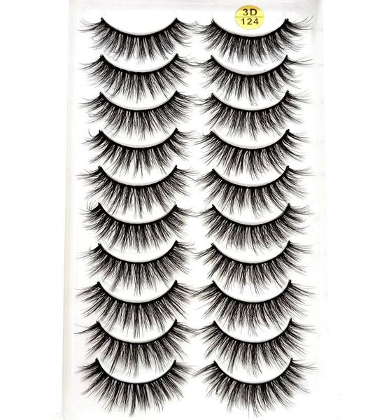 

2019 new 10 pairs 100 real mink eyelashes 3d natural false eyelashes mink lashes soft eyelash extension makeup kit cilios 3d1243639576