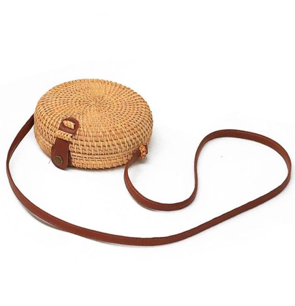 

round straw bags purse new fashion summer rattan bag handmade woven beach circle bohemia handbags shoulder bag ejy3314187821