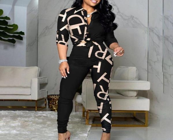 

women039s two piece pants spring women fashion shirt suit autumn casual print long sleeve elegant pant set female clothing3601642, White