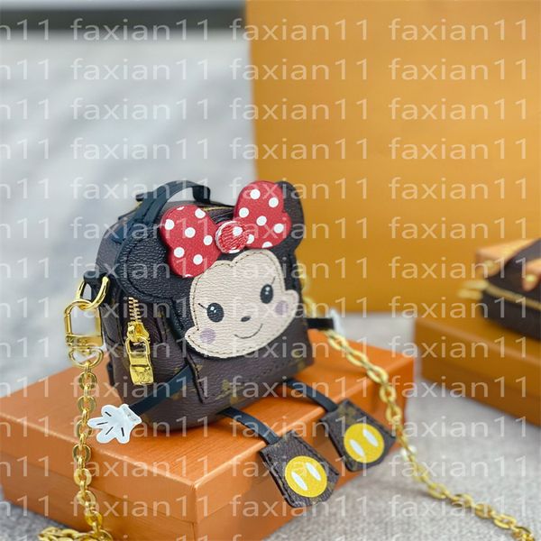 

designer mini charm keychain cute pendant coin purse bags pendant, Black