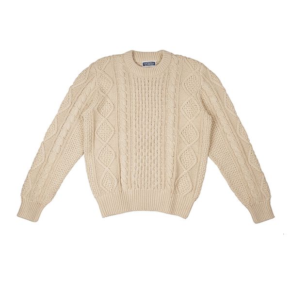 

men's sweaters crew neck knitted sweater cable thick regular fit black khaki vintage pullover designer jumper autumn winter 230814, White;black