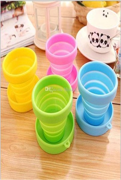 

2018 creative silicone folding cup 170ml collapsible water cup 4 colors outdoor camping travel drinkware foldable cups c47598901922