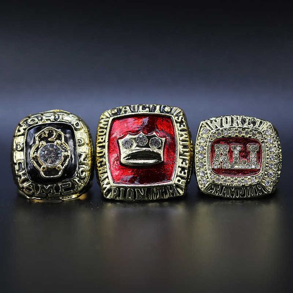 

1974 1978 2016 boxing champion ali ring 3-piece set, Silver