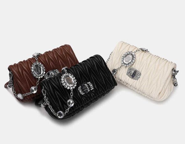 

designer bags miui tote bag women's fashion chain bag pleated crossbody western wzge