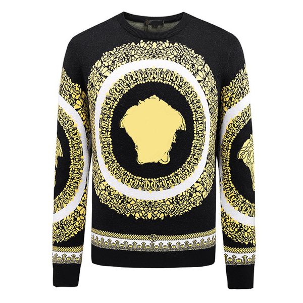 

men's sweater designer sweater sweater sweater chunky warm fashion long sleeve sweater casual multi-color autumn and winter warm men&#0, Black