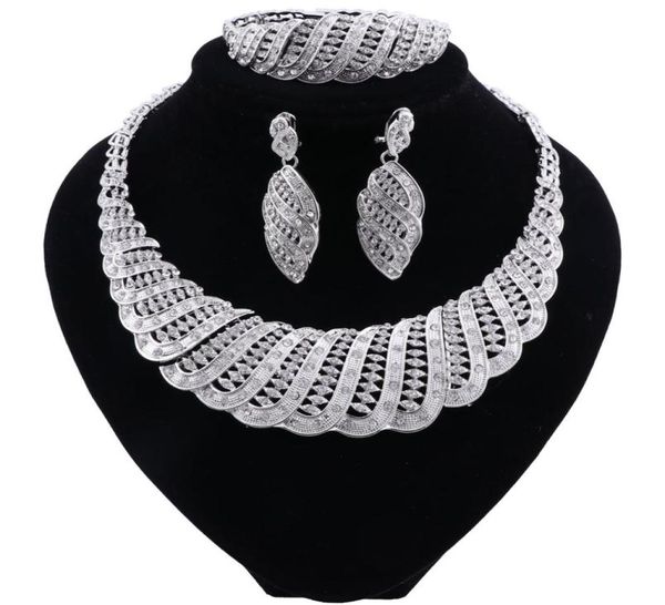 

new nigerian wedding woman accessories jewelry set whole statement brand jewelry set dubai silver plated jewelry set1388123, Slivery;golden
