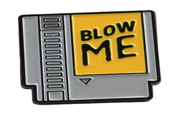 

vintage cartridge brooch 80039s video game badge hard enamel pin lapel pins jewelry accessory6149429, Blue