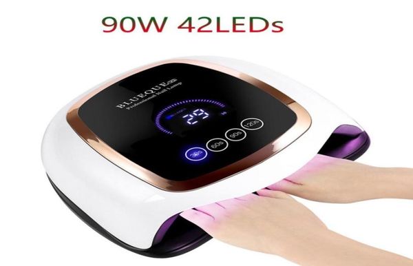 

90w bq v3 super uv led nail lamp smart manicure dryer 42 leds quick gel polish dryers 30s 60s 90s 120s detachable salon drying mac4829779