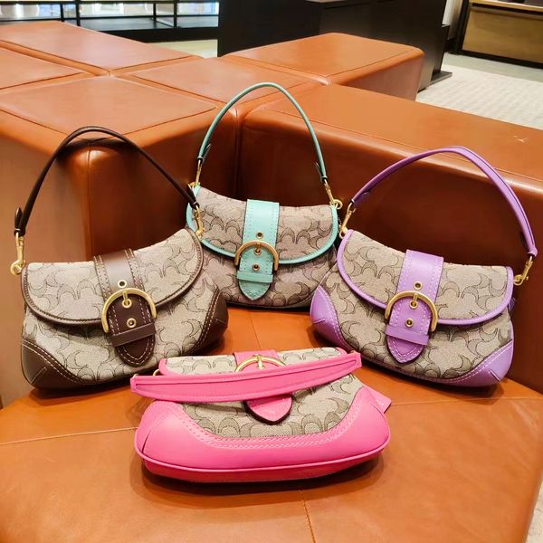 

cowboy fashion luxury designer bags removable shoulder strap underarm bag cooachs tote genuine leather soho bag cross body mirror quality cl