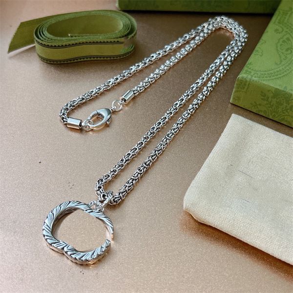 

gold designer necklace double letter g logo luxury jewelry man woman gift ggity retro necklaces 545945, Silver
