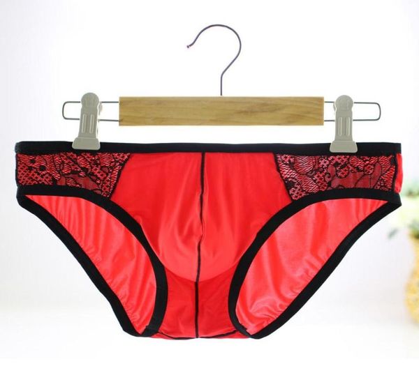 

underpants 2022 howe ray brand underwear ice silk mens lingerie briefs male lace panties striped rise gay1767483, Black;white