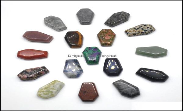 

stone mini coffin statue natural quartz agate crystal healing reiki stones carved ornament home decorations diy necklac luckyhat d5814995, Black