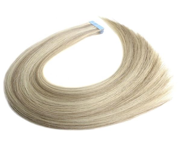 

russian hair tape hair extension 25gramspcs 40pcslot can last one year virgin cuticle aligned tape in hair extensions4845376, Black