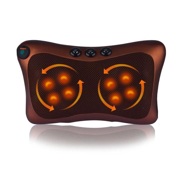 

48 rollers car home electric kneading massage pillow cervical shoulder back cervical lumbar neck massager body relax device c18122048506
