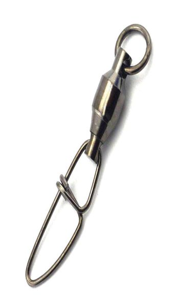 

100pieceslot fishing ball bearing swivel with insurance snap saltwater fishing lure connector bass crappie fishing tackle5937775