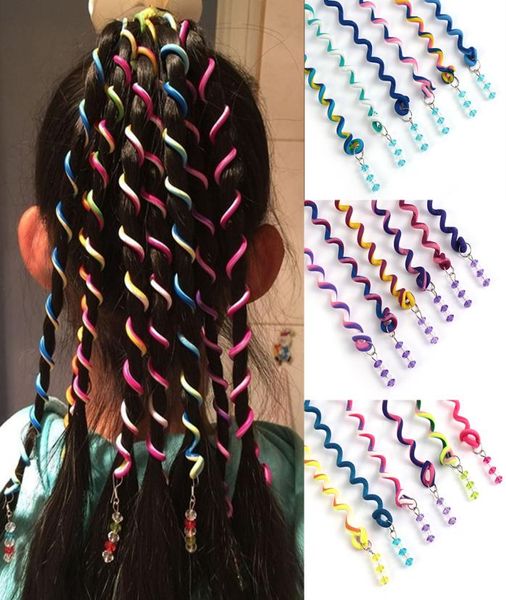 

6 pcslot colorful curler hair braid for girl hair styling tools festival daily cute roller braid styling accesories6456201, Brown
