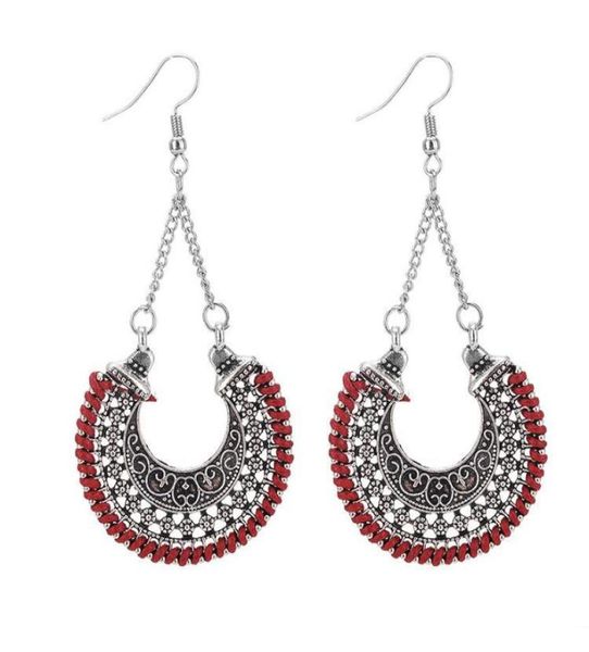 

fashion dangle earrings 4 colors boho drop rope earrings bohemian vintage silver long earring for women gift jewelry7340353