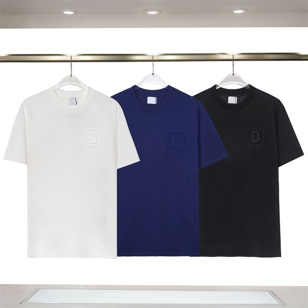 

2023 men's designer men's t-shirt summer casual simple style t-shirt embroidered lettering high-end pretty easy to match pants, White;black