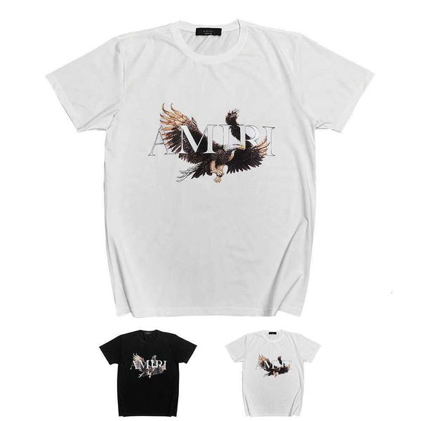 

men's t-shirts quality summer t-shirts designer sleeve amirri casual fashion street fashion new us short sleeve eagle letter print ins, White;black