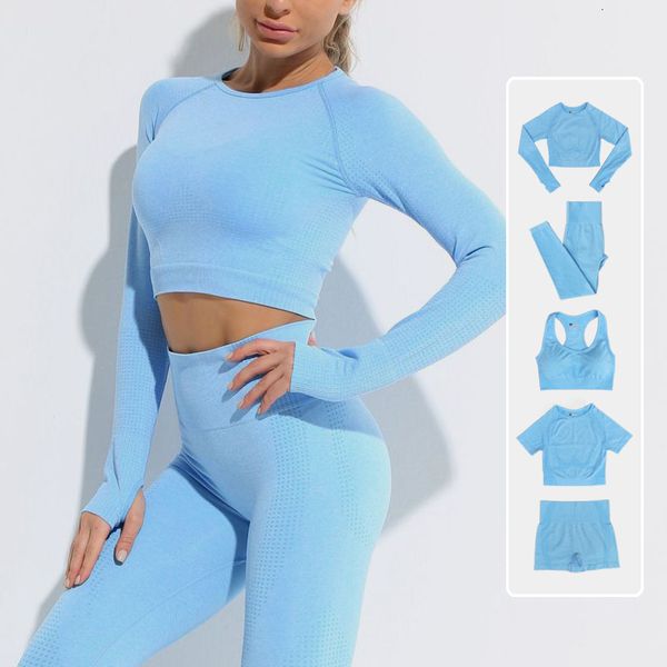 

women's tracksuits 235pcs energy seamless yoga set women workout set sportswear fitness clothes for women clothing gym leggings sport s, Gray