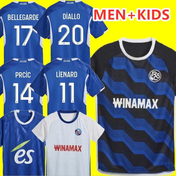 

2023 2024 rc strasbourg alsace emegha soccer jerseys diallo bellegarde gameiro sahi dion maillot de foot new home 23 24 mothiba lienard diar, Black;yellow