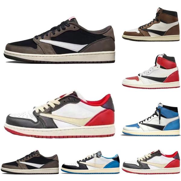 

og 1 high basketball shoes 2023 jumpman 1s newstalgia chenille denim visionaire dark mocha patent bred white university blue offs women mens, Black