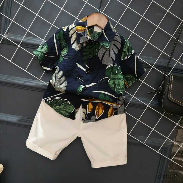 

clothing sets toddler baby boy clothes print shirt cotton short pants 2pcs outfits baby summer clothing r230815, White