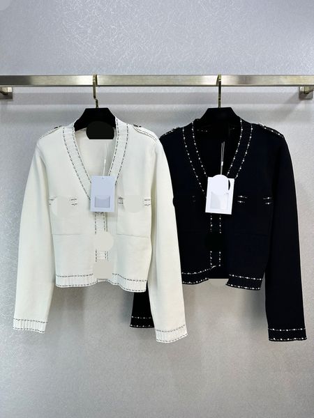 

811 l 2023 autumn women sweater long sleeve crew neck pullover white black brand same style striped pullover white womens weilanb292