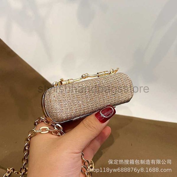 

cross body 2023 fashion korean edition colorful diamond new lipstick bag street cool chain crossbody bag dinner bag earphone bagstylishhandb