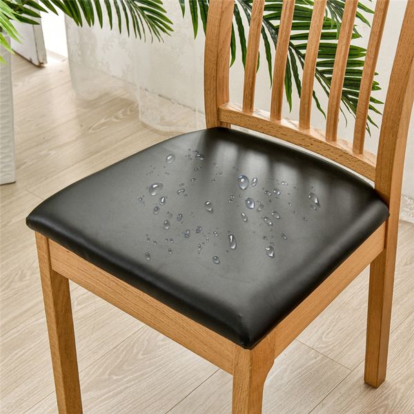 

waterproof chair cover pu leather seat cover breathable dining room chair seat cushion covers kitchen chair protection