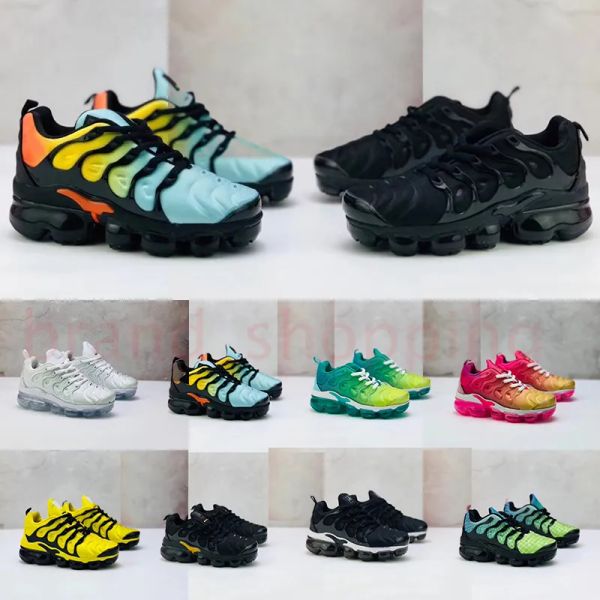 

2023 kids tn plus vapor maxs shoes athletic outdoor sports running shoes children sports boy and girls trainers tns sneaker classi'&#03, Black