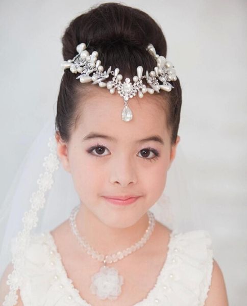 

luxury crystal pearls kid head wear pieces for party costume ball girl birthday gifts jewelry kids accessories8467133, White;red