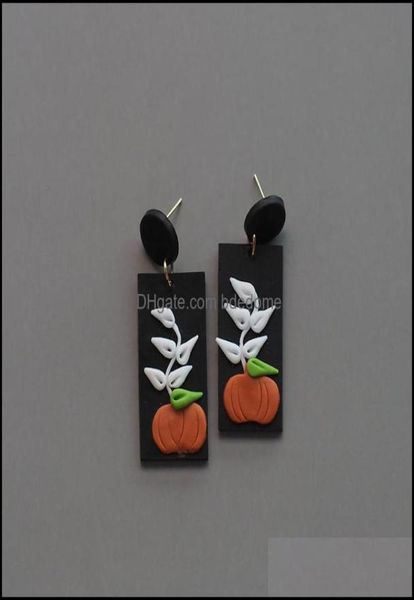 

stud earrings jewelry trendy christmas halloween polymer clay mti color series geometric pumpkin dangle unique earring sets for dh8625773, Golden;silver