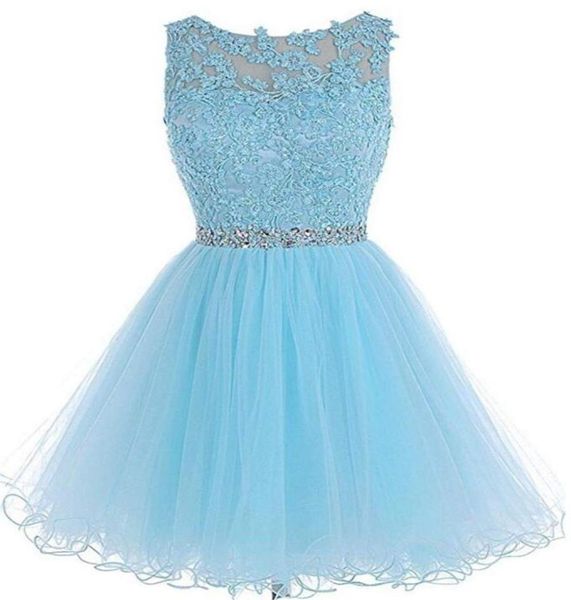 

2018 new tulle short homecoming dresses for juniors women plus size appliques graduation party prom formal gown bq535132470, Blue;pink