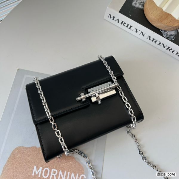 

h verrou mini bag hammock hobo designer bag genuine leather handbag shoulder woman bags crossbody geometry square contrast color patchwork p